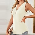 thumbnail image 4 of Umfun Summer Womens Tank Tops V Neck Casual Flowy Sleeveless Shirts for Women Bottoming Slim Short Tops Beige A S, 4 of 5