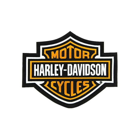 Harley-Davidson 9.25 inch Embroidered Orange Bar & Shield Logo Emblem Patch, Harley Davidson