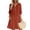 Orange, variant on Womens Easter Dress House Dress Boho Embroidered Tunic Dress V Neck 3/4 Sleeve Casual Loose Mini Dress for Summer Beach Green S