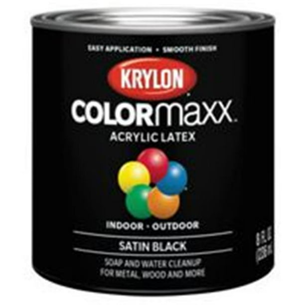 Krylon 7373715 0.5 Pint Black Satin Paint