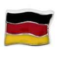 thumbnail image 2 of 925 Sterling Silver Polished Oxidized Reflections Germany Flag Bead Charm 7.27x10.00mm Wide Pendant Necklace for Women, 2 of 3
