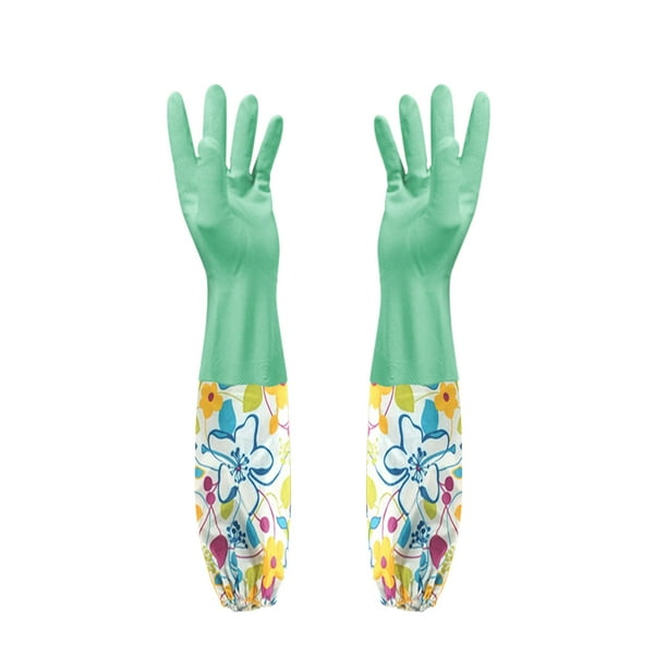 Kitchen Rubber Cleaning Gloves With Warm Lining Household Thickening Pu Waterproof Dishwashing Latex Glove Walmart Com Walmart Com