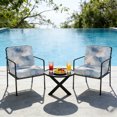 thumbnail image 7 of Outdoor Patio Cushion Covers 4 Pack Abstract Marble Patio Chair Cushion Covers with Ties and Zipper Ombre Blue Lines Waterproof Outdoor Seat Cushion Covers for Patio Furniture 20"x18", 7 of 7