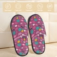thumbnail image 2 of Balery Summer Flamingo Pantuflas de Casa de Felpa Silenciosas con Diseño Estampado, Zapatillas Cómodas Antideslizantes de Algodón para Interior-Large, 2 of 8