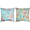 Colorful Floral Birdie Throw Pillow 20" x 20"