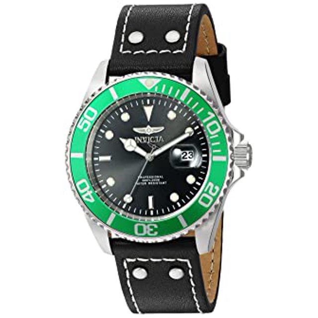 Invicta Men's 'Pro Diver' Quartz Stainless Steel and Leath Invicta Ver empaque