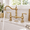Brushed Gold-Set B-without side sprayer, variant on Chrome-Set A-with side sprayer 4 Hole Polished Chrome Bridge Kitchen Faucet