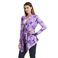 thumbnail image 3 of Made by Johnny Women's Off-Duty Open Front Tie Dye Cardigan XXXL PURPLE, 3 of 6