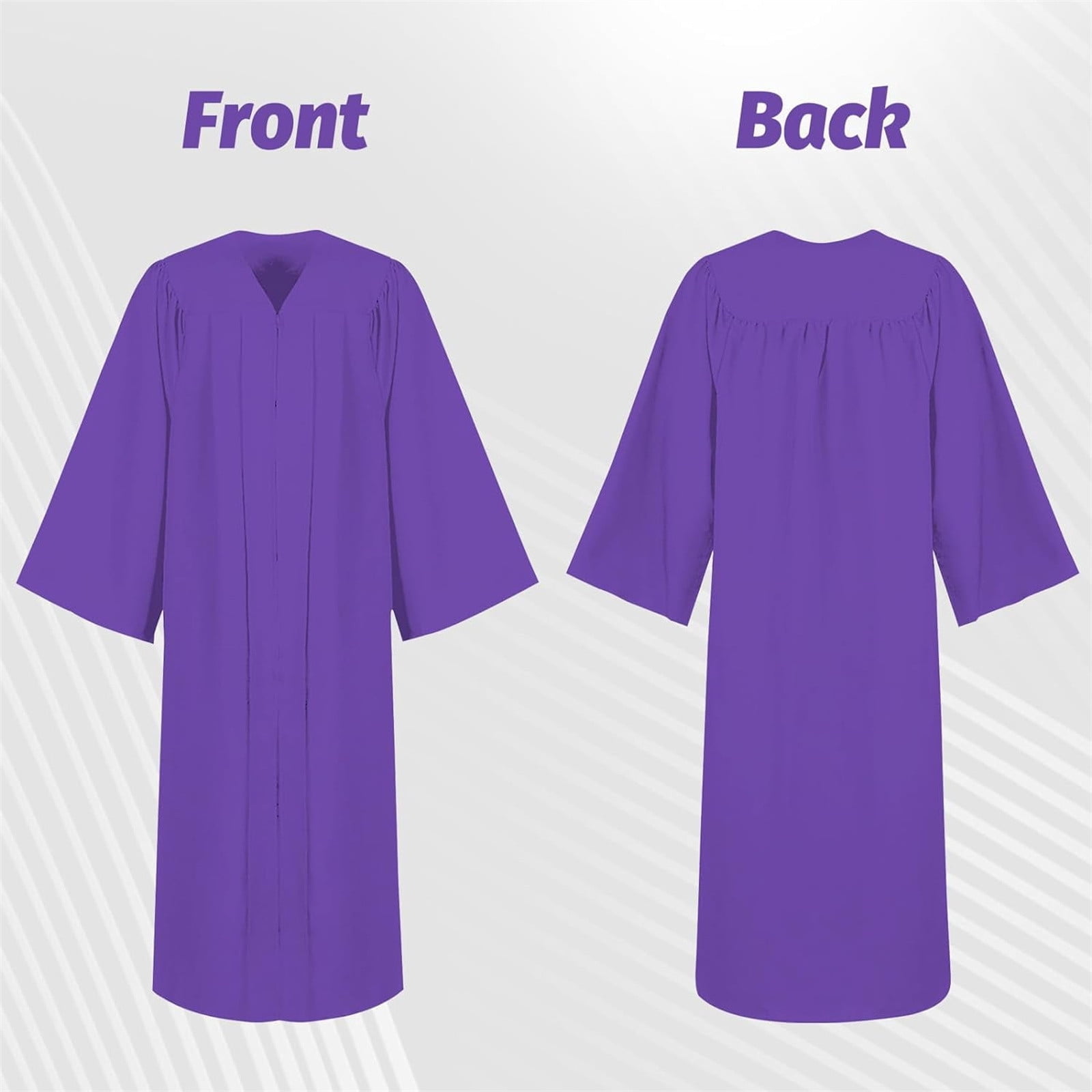 2025 Graduation Cap And Gown Set, American Woven 5-Piece Set With Tassel, Honor Cord, Graduation Stoles, Purple, 54 - Includes 1 Gown, 1 Hat, 1 Tassel, 1 Pendant, Suitable For