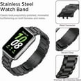 thumbnail image 6 of FIEWESEY Compatible for Samsung Galaxy Fit 3 Watch Bands Replacement Metal Bands for Samsung Galaxy Fit 3 band, Stainless Steel Business Galaxy Fit 3 SM-R390 Watch Strap for Men Women - Black, 6 of 7