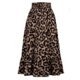 thumbnail image 7 of Womens Skirts, Women's Fashion Mid Long Leopard Sexy Print High Waist A-line Skirt Skirt Clearance under 10 $, 7 of 7