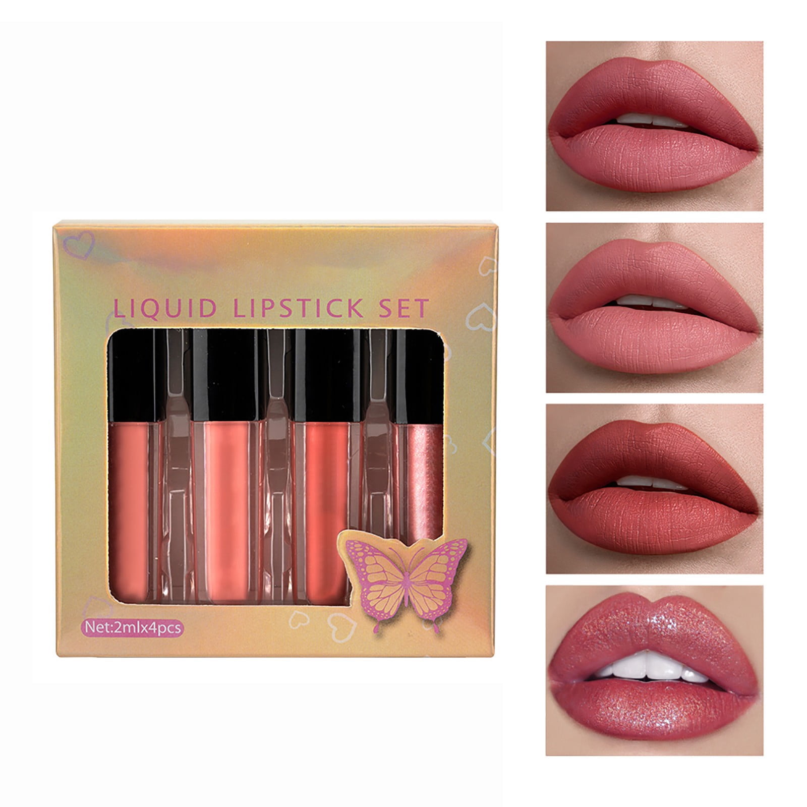 Rare Beauty Lipstick Non Stick Cup 4 Lip Gloss Butterfly Set Liquid Lip  Glaze Non Stick Cup Lip Makeup Girl Gift Set Birthday Gifts For Women -  Walmart.com