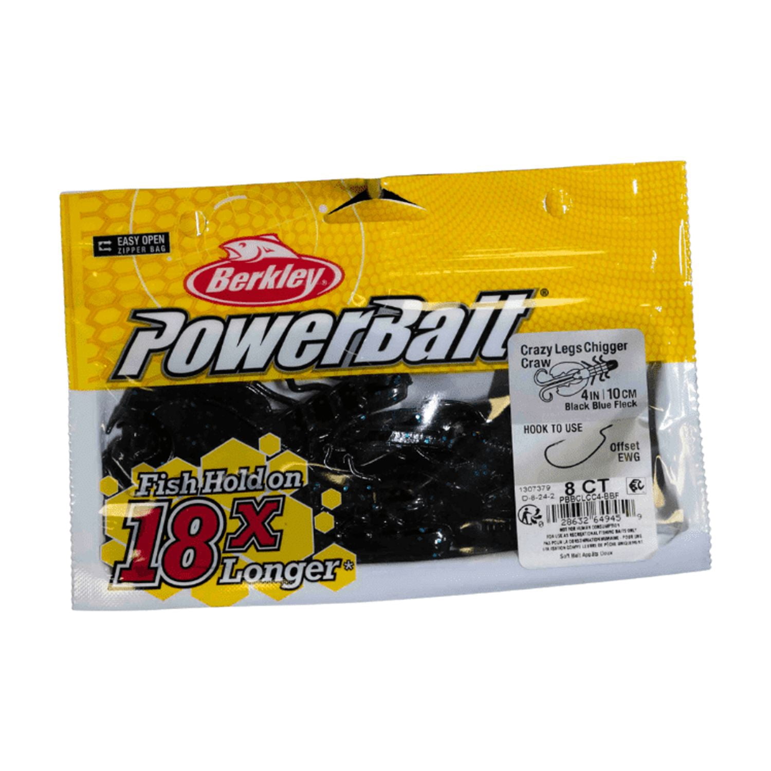 Berkley Power Bait Crazy Legs Chigger Craw Soft Baits 4''