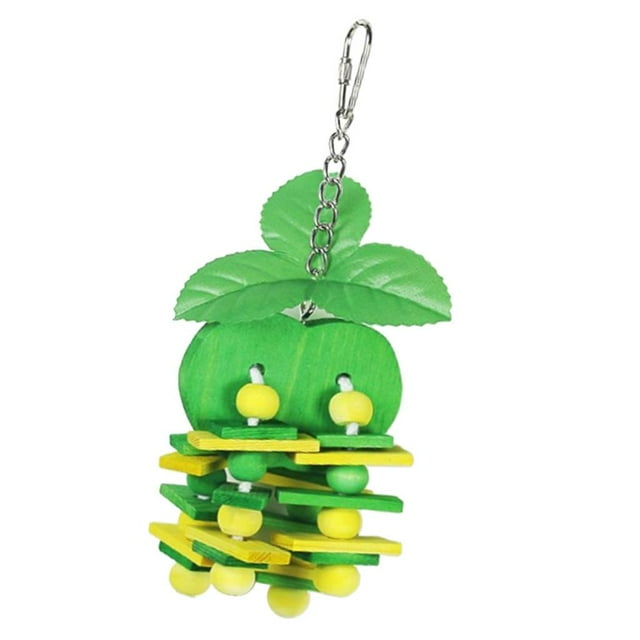 GROWTH TANK Wood Hanging Bird Chewing Toy, Large Medium Parrot Cage Swing and Standing Toy
