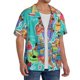 thumbnail image 2 of Balery Cartoon Map Of Europe Camisa Casual de Manga Corta con Botones para Hombre, Texturizada, Estilo Cubano, para Playa, Verano-Medium, 2 of 5