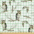 thumbnail image 2 of Ambesonne Owl Lover Fabric by the Yard Upholstery, Autumn Forest Birds Print, 5 Yards, Pale Brown Grey White, 2 of 5