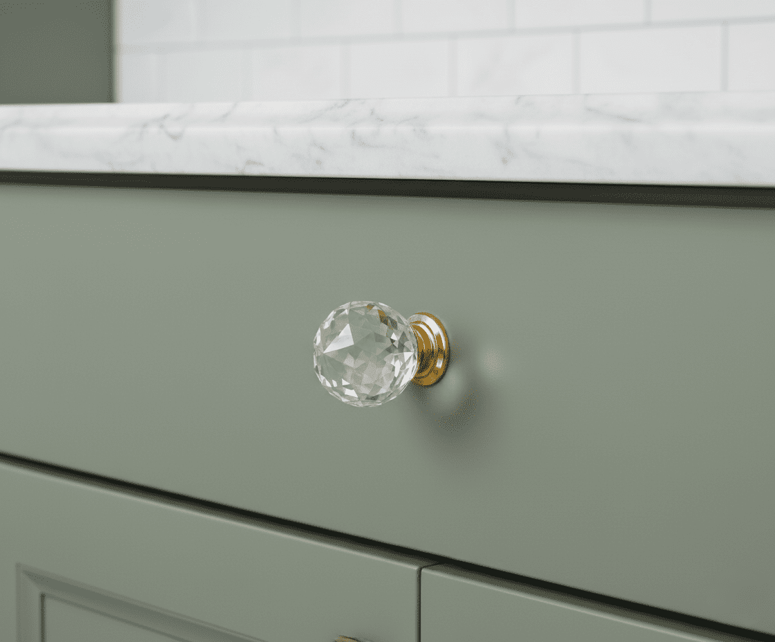 Boahaus Gold Crystal Ball Cabinet Knobs 1 inch Set of 10 Luxurious Drawer Pulls