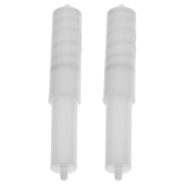 2pcs Spring Loaded Toilet Paper Spindle Replacement White Plastic Paper Dispenser Insert Tissue Holder Roller for Bathroom and Kitchen