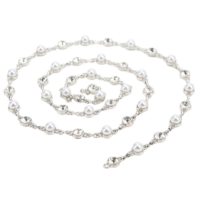 Ouitble Cadena de borlas de Perlas, Cadena de borlas de Diamantes de imitación de Perlas de 1 yd, Cadena de Adorno de Diamantes de imitación de 1 cm de Ancho para Accesorios de Ropa DIY, Regalos
