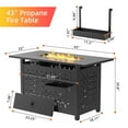 thumbnail image 6 of Enyopro 43" Propane Fire Pit Table, 60,000 BTU 2-in-1 Auto-Ignition Rectangular Fire Pit with Hidden Propane Tank Design, Lava Rock & Steel Lid for Patio, Porch, Garden, CSA & ETL Certified, 6 of 10