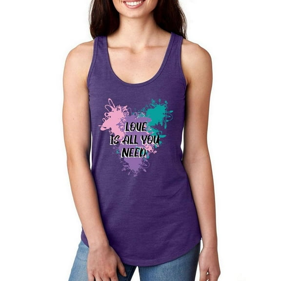 Love Is All Splash Paint Art Racerback Tank Women -Image by Shutterstock, Female x-Small