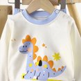 thumbnail image 4 of NOLDARES Toddler Girls Outfits Clothes 2pcs Long Sleeve Cat Print Graphic Tee and Elastic Waist Joggers Set Clothing Fall Winter(Blue,4-5 Y), 4 of 5