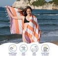 thumbnail image 6 of PadishahHome Turkish Beach Towel Oversized 38x71 | 100% Turkish Cotton Sand Free,Quick Dry, Extra Large Cabana Stripe Lightweight Travel Towel for Adults Beach Essentials - Orange / Fuchsia, 6 of 9