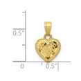 thumbnail image 5 of 14K Yellow Gold Diamond Cut Lattice Heart Pendant, 5 of 5