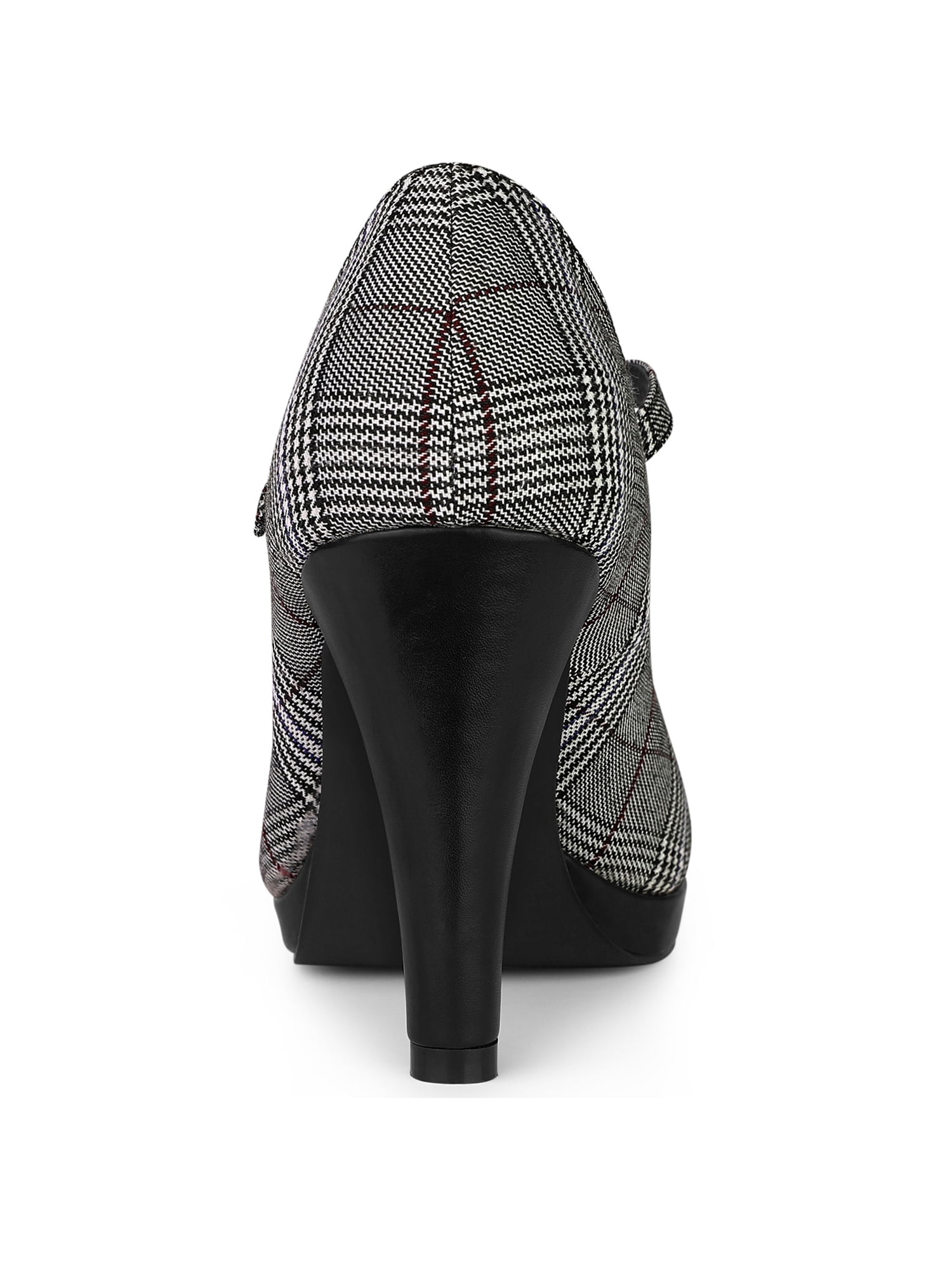 Unique Bargains Women's Houndstooth Platform Stiletto Heels Pumps