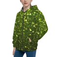 thumbnail image 2 of Rocae Green Glitter Sparkle for Zip Up Hoodies for Teen Sweatshirt with Hood-Small, 2 of 6