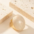 thumbnail image 4 of Geometric Oval Statement Ring for Women Minimalist Open Adjustable Ring Gold Plated Bold Dome Cocktail Rings Promise Anniversary Band Jewelry, 4 of 5