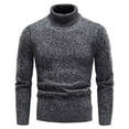 thumbnail image 4 of RYDCOT Men's Turtleneck Sweater Long Sleeve Cable Knit Sweater Casual Fall Winter Warm Twisted Pullover Sweaters Dark Gray, 4 of 6