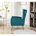 thumbnail image 3 of Silla de acento de terciopelo con patas de metal, sillón tapizado moderno, silla lateral de espalda para salón dormitorio pequeños espacios, 3 of 5