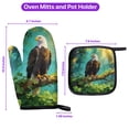 thumbnail image 5 of Happy Bald Eagle Welcome St Patrick's Day Lucky Shamrocks Clover Oven Mitts and Pot Holder American Eagle Lover Heat Resistant Cooking Gloves - 22001, 5 of 5