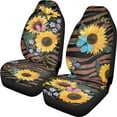 thumbnail image 4 of Jiueut Sunflower Butterfly Stripe Print Car Seat Covers, 2 Pcs Washable Auto Interior Automotive Accessories Protectors, Breathable Automotive Seat Cushion for Most Vehicles, 4 of 7
