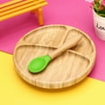 thumbnail image 4 of Baby Bamboo Silicone Feeding Plates + Spoon Set/Bowl Plate + Spoons Tableware, 4 of 6