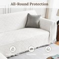 thumbnail image 3 of Sectional Couch Covers for Sectional Sofa L Shaped Sofa Cover Blanket 2 Pieces L Shape Furniture Protector for Pets Dogs (White, Large), 3 of 17