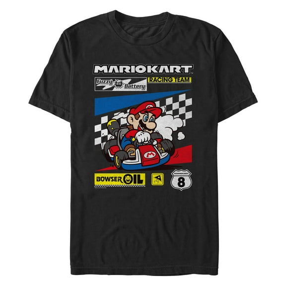 Men's Nintendo Racing Team Fuzzy Battery Graphic T-Shirt