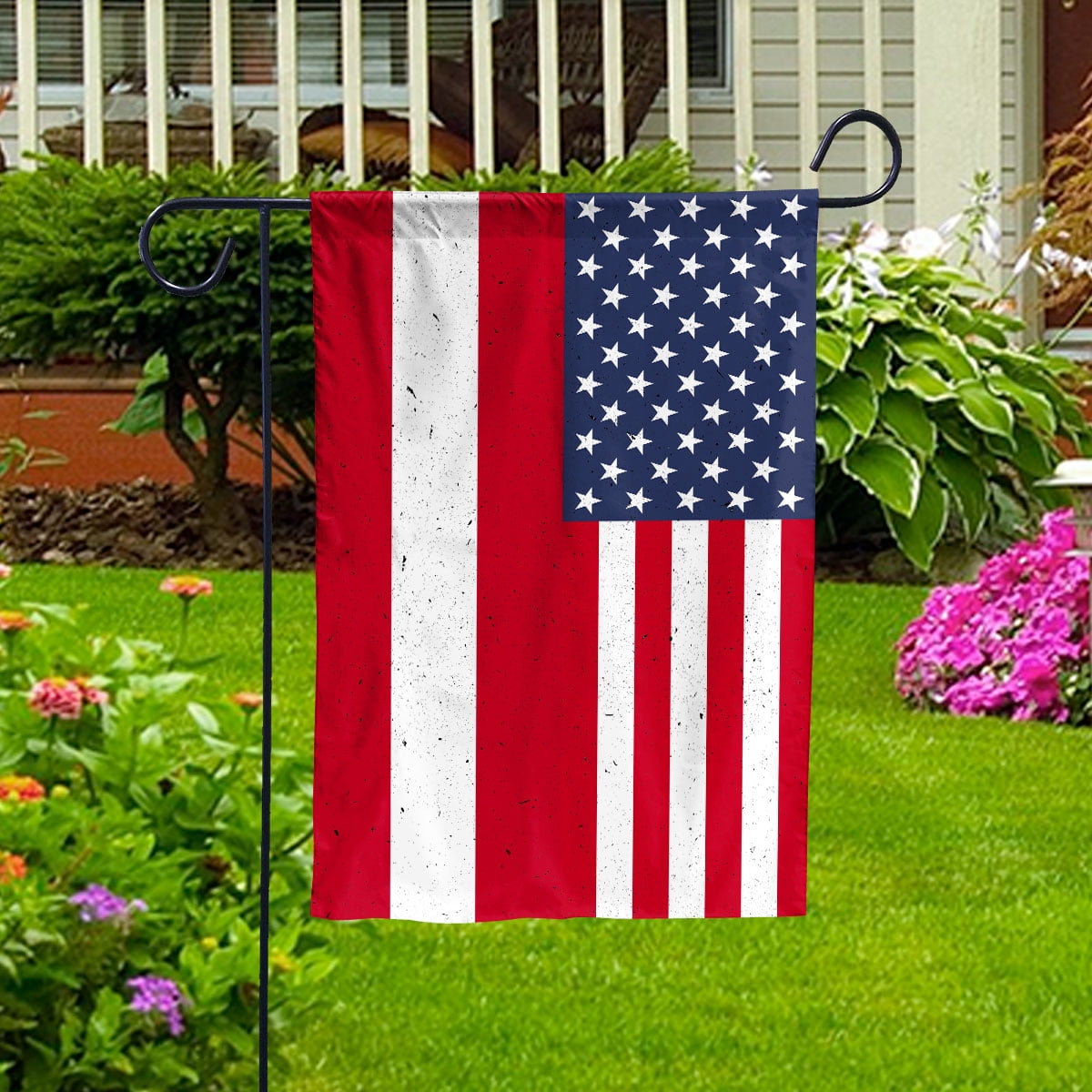 American Austria Flag Austrian Friendship U.S.A Memorial Day Patriotic For House Flag, Double-Sided Decorative Outdoor Flag, Polyester Yard Flag 29.5 x 39.5 in