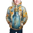 Zufioo Rustic Blue Vase Blossoms Design Hoodies For Boys and Girls