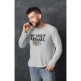 thumbnail image 3 of Old Glory Mens Sloth My Spirit Animal Long Sleeve Graphic T Shirt, 3 of 6