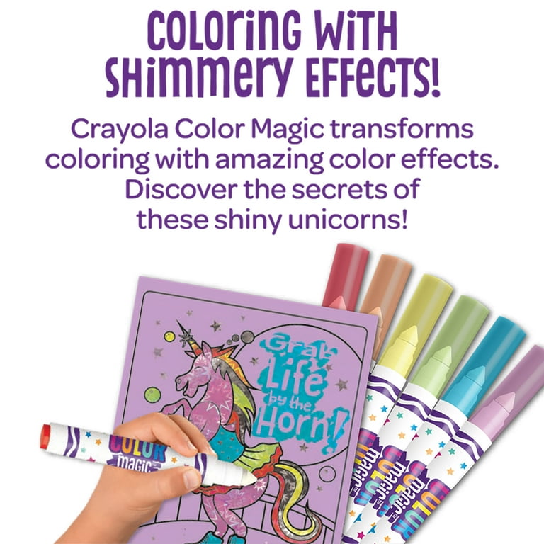 Crayola Color Magic Unicorn Shimmer Paper & Marker Coloring Set, 12 Pages,  Child, Unisex 