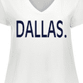 thumbnail image 4 of Inktastic Dallas in Blue Text Women's Plus Size V-Neck T-Shirt, 4 of 5