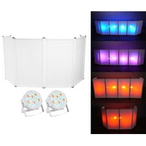 Rockville RFAAW DJ Event Facade 6-Panel Booth Bag Scrim (2) White Par Lights