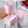 thumbnail image 3 of CIMAXIC birthday NUOLUX 24pcs Popcorn Boxes Rugby Stripe Pattern Decorative Dinnerware for Birthday Parties / Baby Showers / Graduations (Pink),4.72"X2.76"X0.08", 3 of 4