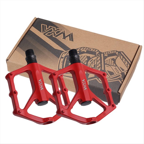 Pedales de Bicicleta 2 Piezas Ultraligeros para BMX, , Carretera, Antideslizantes, de Aleación de Aluminio, Color Rojo