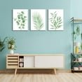 thumbnail image 4 of Botanical Wall Art Plant Floral Watercolor Poster Canvas Prints Set of 3 Framed Sage Green Painting Eucalyptus Leaf Picture Modern Minimalist Home Decor Bedroom Bathroom Living Room, 4 of 5
