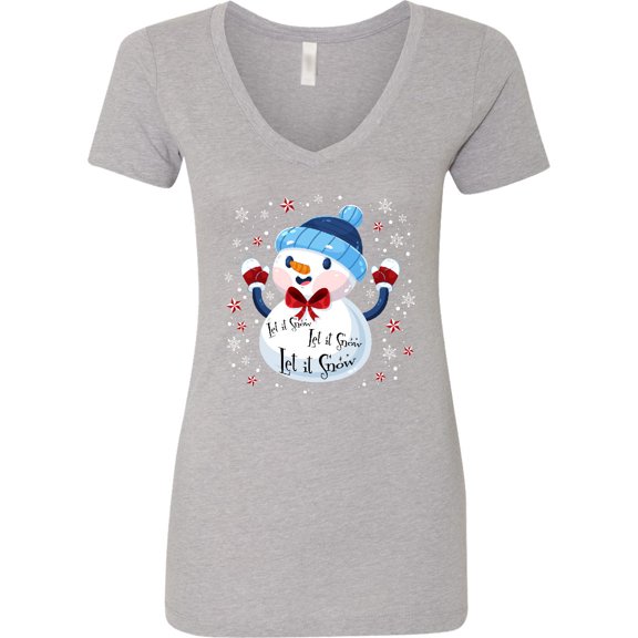 Inktastic Holiday Snowman Women's V-Neck T-Shirt