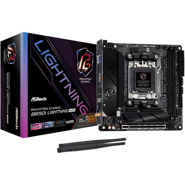 Tarjeta Madre ASROCK B650I LIGHTNING WIFI AM5 2x DDR5 2x M.2 PCIe 4.0 USB-C WIFI 6E BT 5.2 Mini ITX