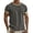 Dark Gray, variant on GUZOM Mens Ringer T-Shirt Cotton Linen Blend, Olive Green Vintage Style Breathable Casual Short Sleeve Tee,Size L
